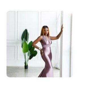 SharonRoseCouture Oscar Mauve Satin Engagement Gown